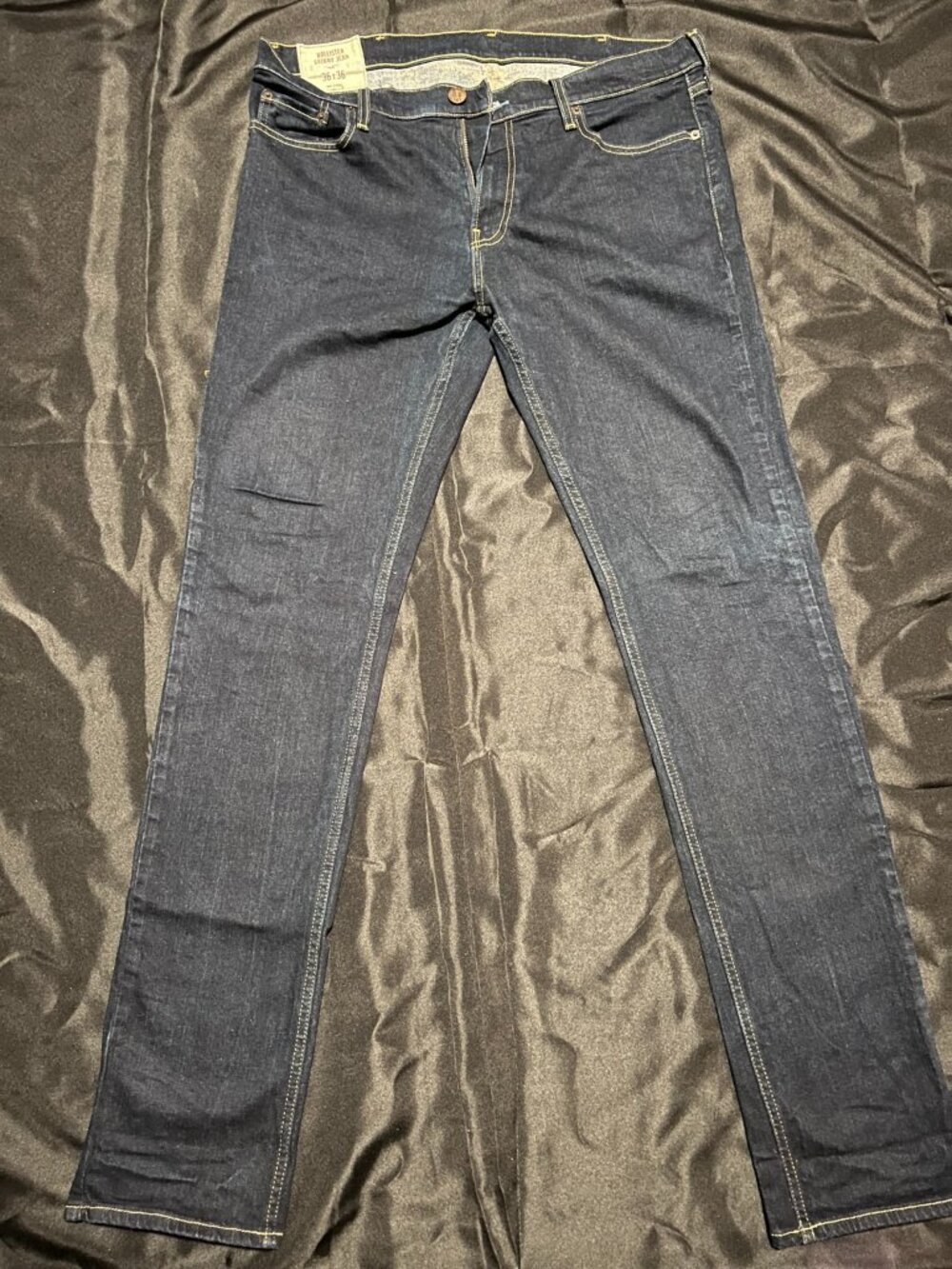 Hollister Skinny Jeans 36x36 Dark Wash Mens Denim Slim Fit